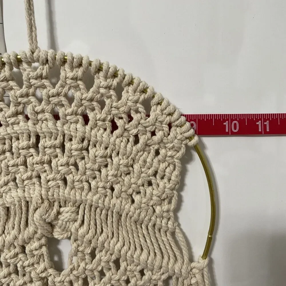 Macrame Woven Circle Cotton Tassel Round Wall Hanging Dorm Decor Bohemian New!